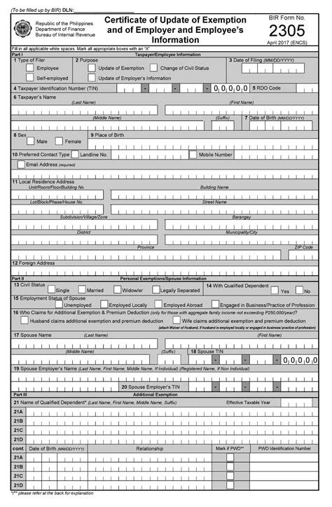 2305 bir form meaning